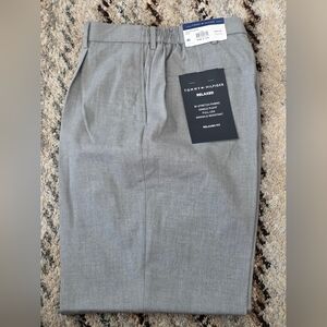 Tommy Hilfiger Mens Dress Pants 38x30 Grey Wrinkle Free NWT Career $95 Relax Fit